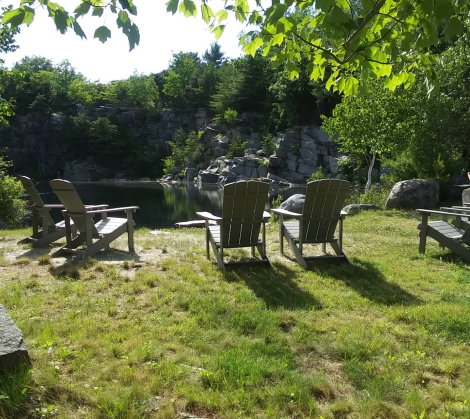 acadia chairs by waterfront