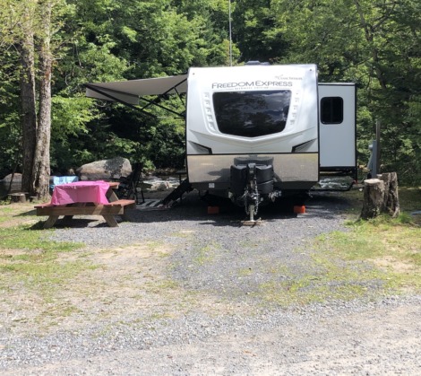 HTR Adirondacks Waterfront back-in 30 amp full hook up rv site