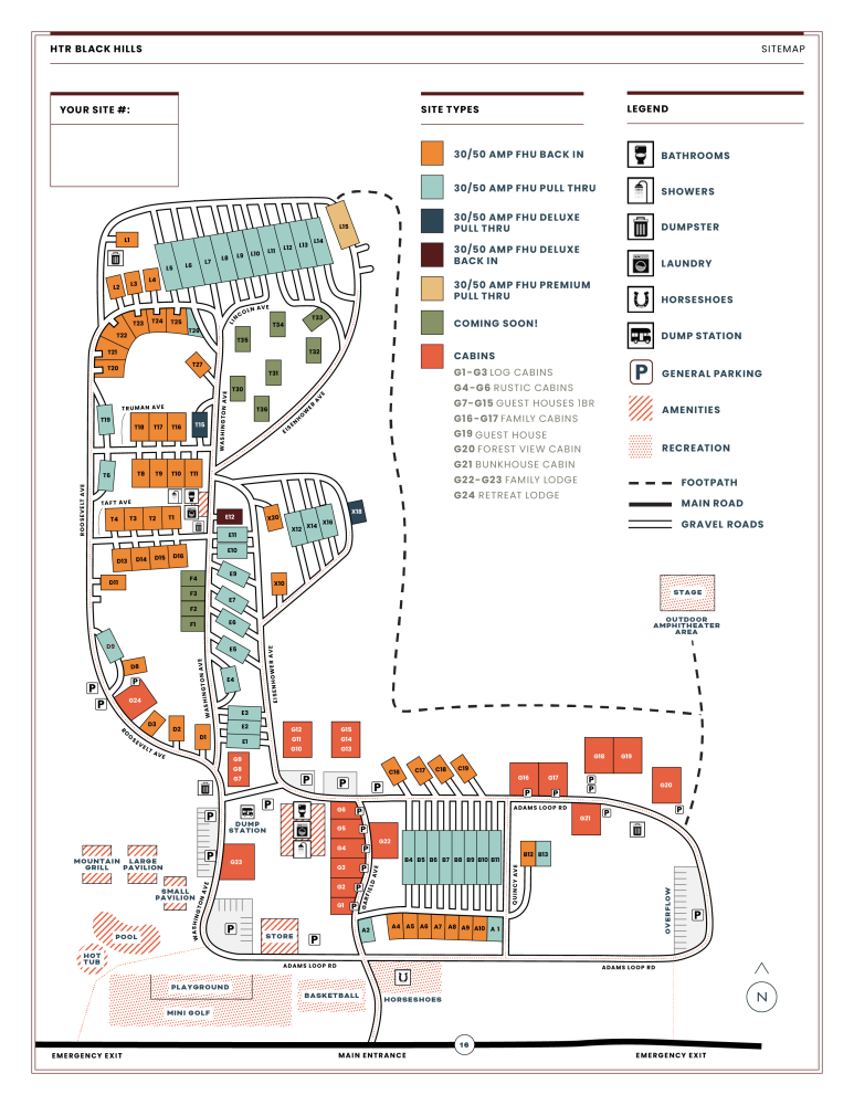 HTR Black Hills Site Map