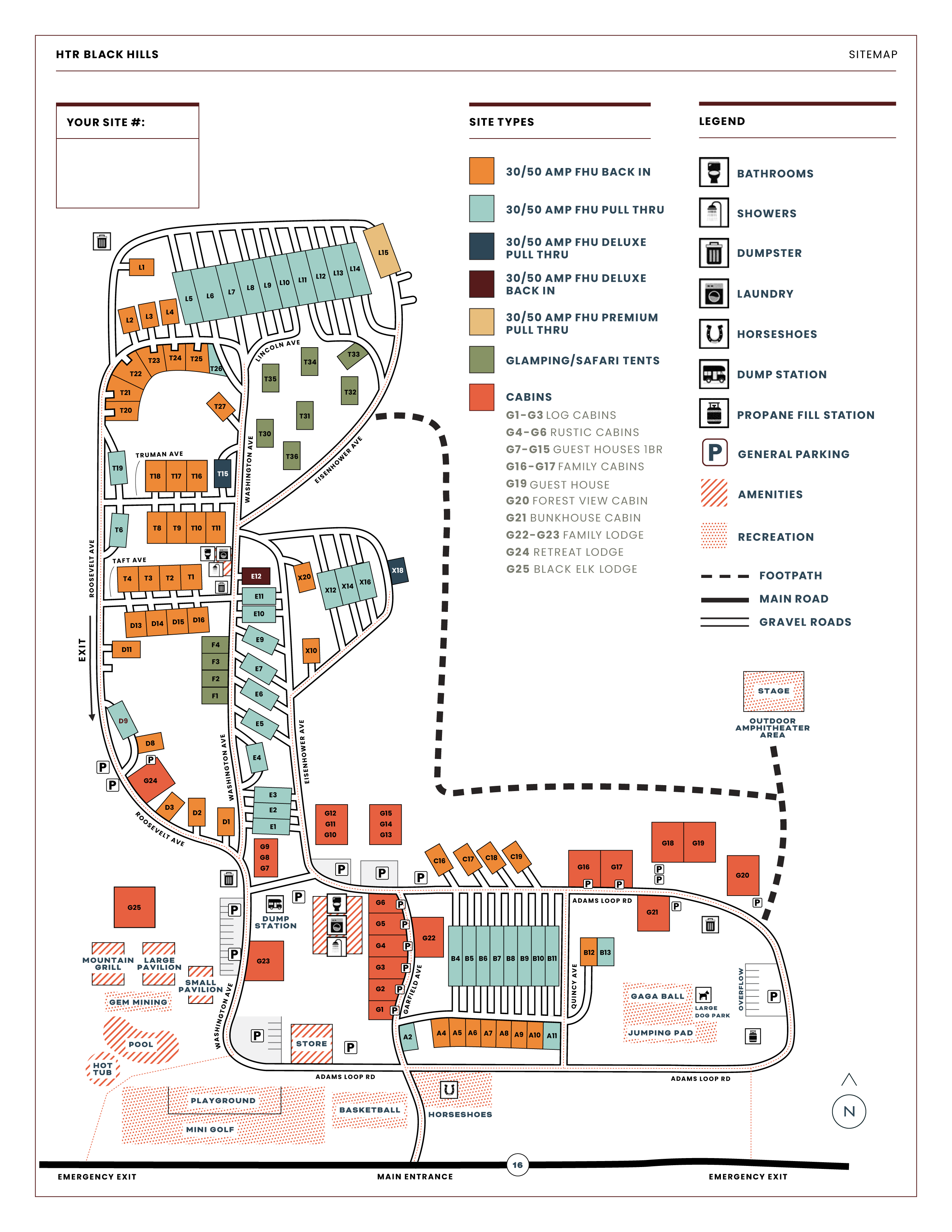 HTR Black Hills Site Map